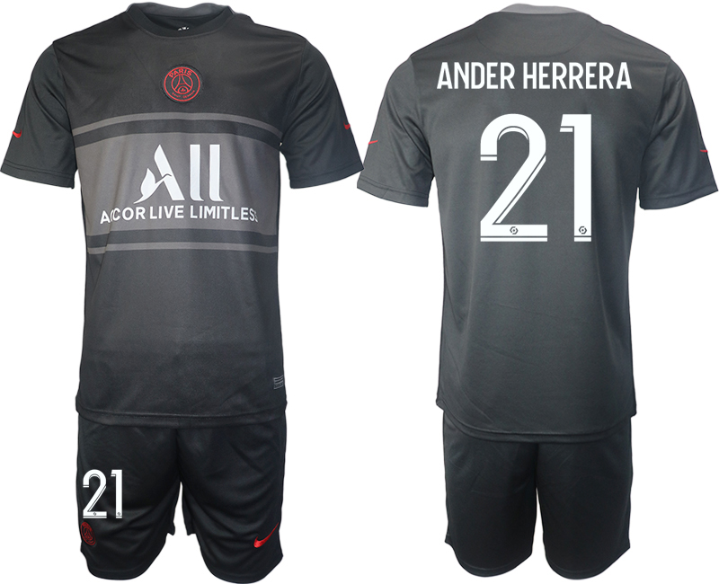 Men 2021-2022 Club Paris St German Second away black #21 Soccer Jersey->paris st german jersey->Soccer Club Jersey
